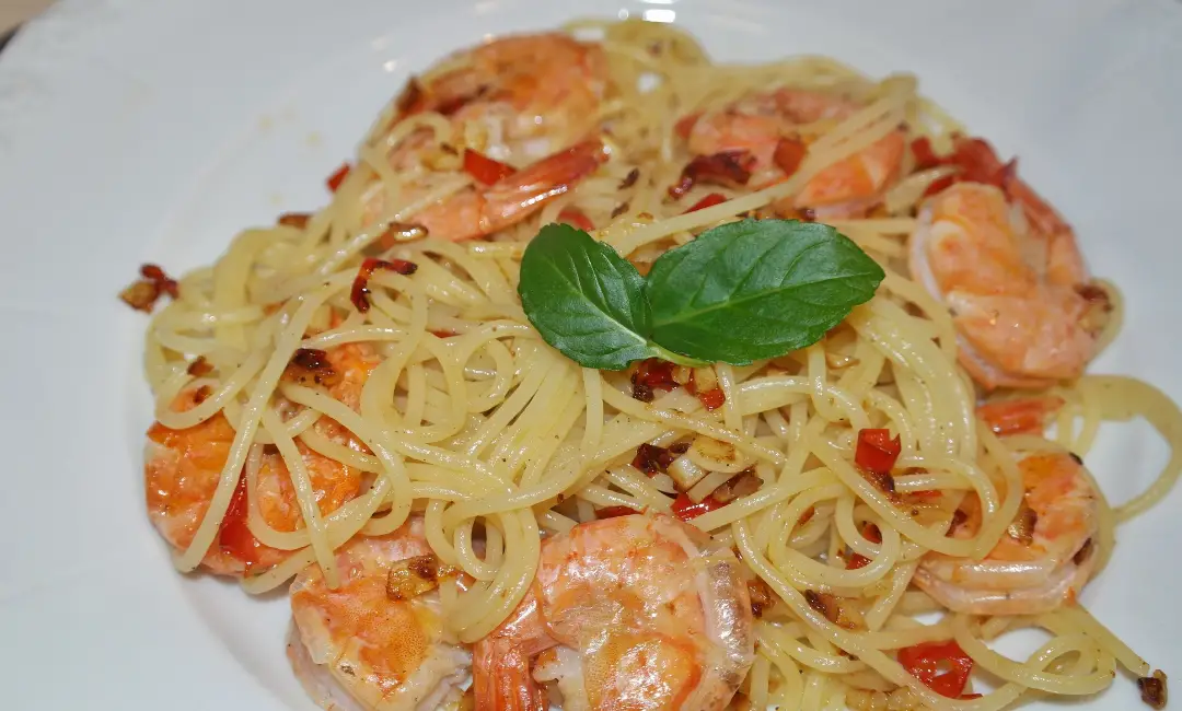 shrimp with creamy pasta