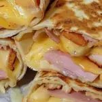 Air Fryer Hot Chicken Ham and Cheese Wraps recipe